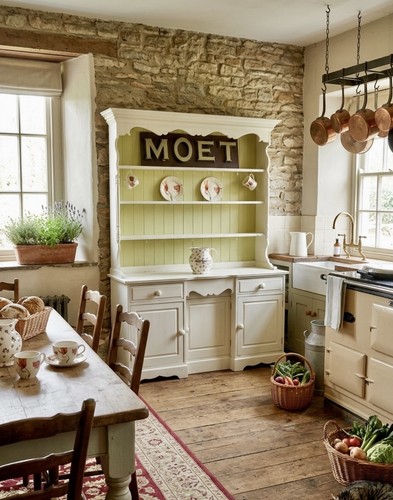 Vintage painted pine - painted,