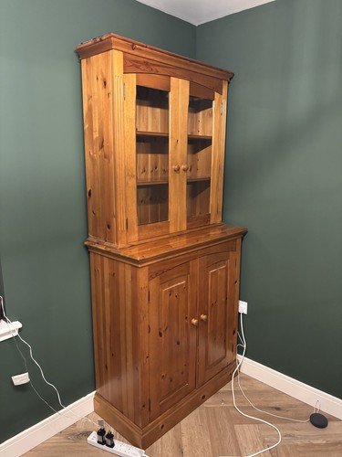 Pine dresser with glass - dresser,