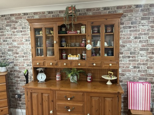 Welsh pine dresser with open - pine,